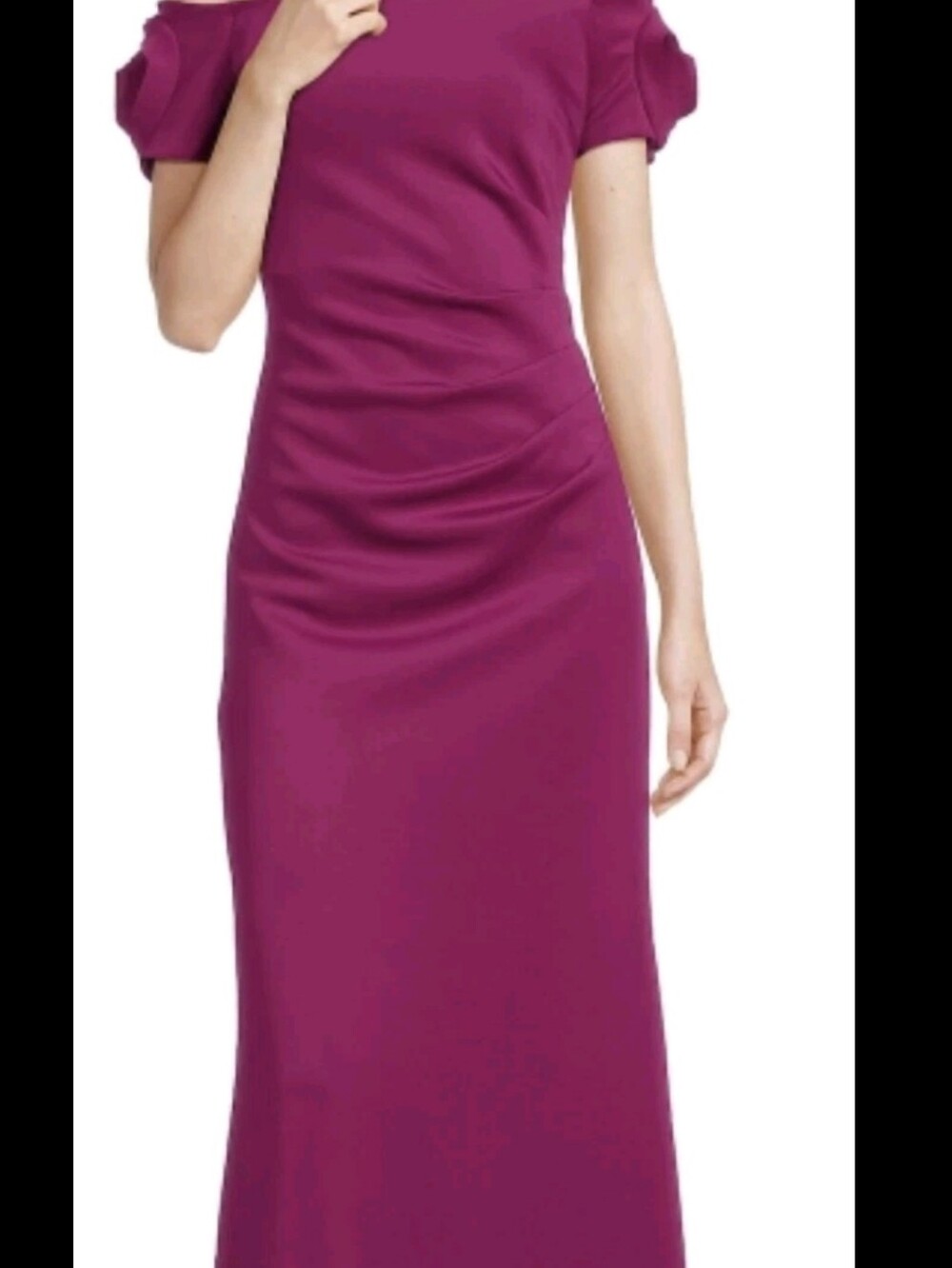 Off-Shoulder Fuchsia Maxi Gown